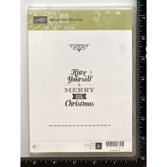 Stampin Up! 131829 Merry Little Christmas Rubber Stamp Set OF 3 - Picture 1 of 3